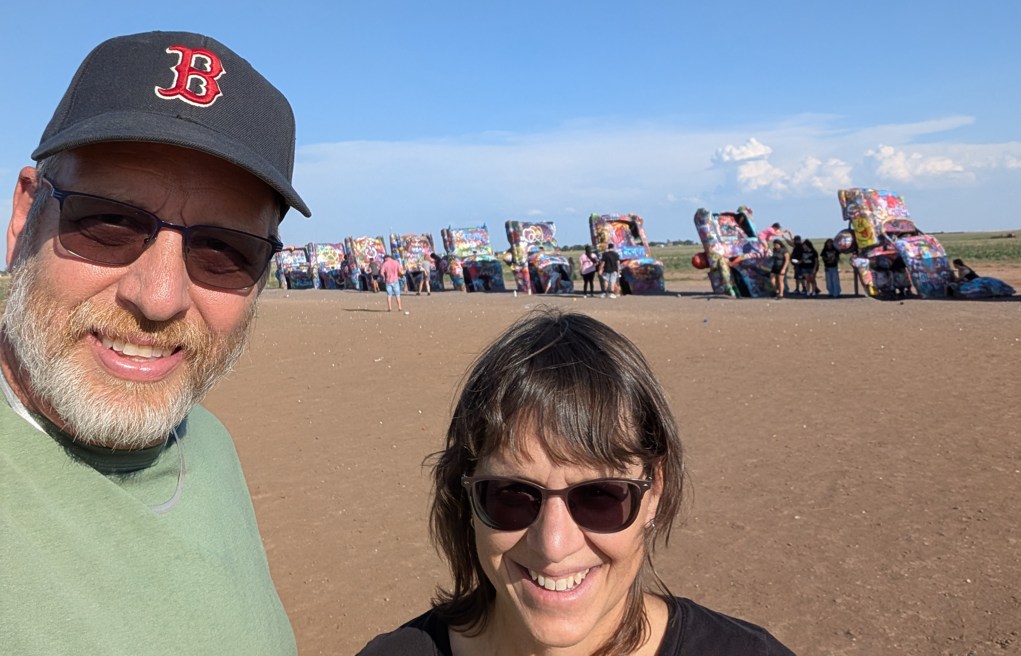Bob and Lana Gates at Cadillac Ranch, Texas